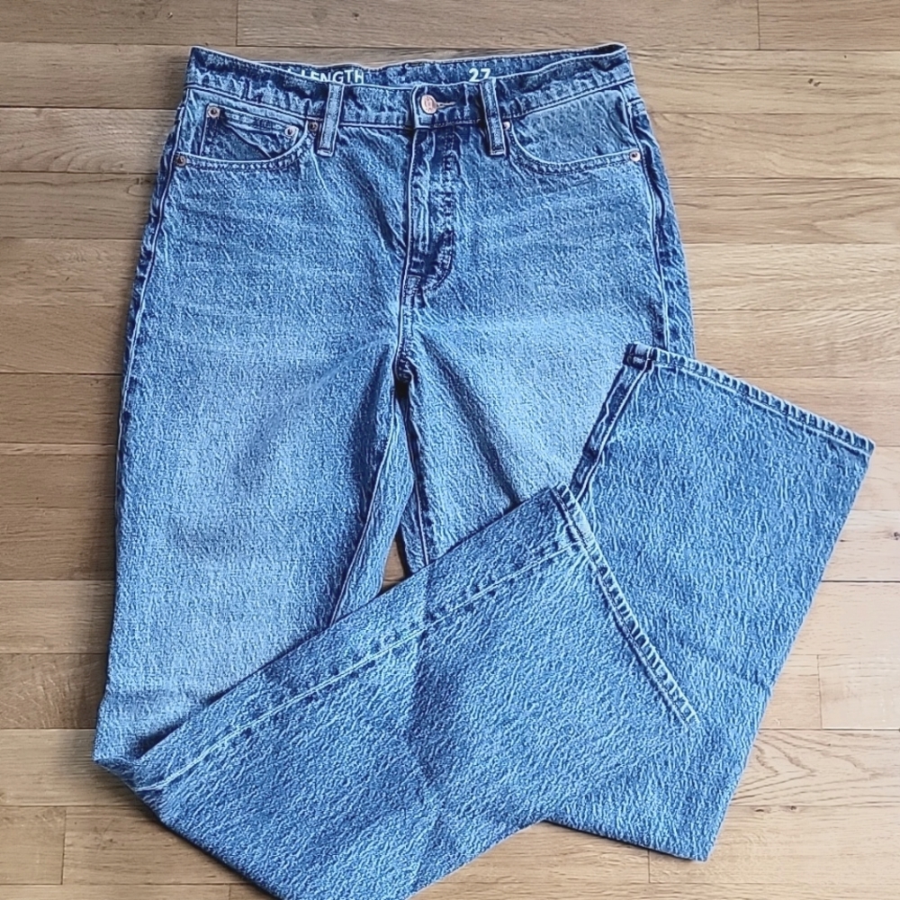 Like New J. Crew Full Length Demi Boot Jean in Magnolia wash